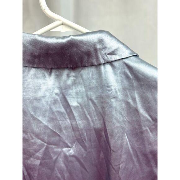 Nicole Miller New York Women’s Medium Soft Satin Notched Collar Boxy Pajama Top - Picture 4 of 12